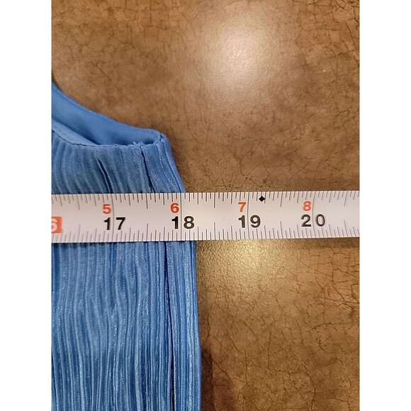 Christopher & Banks Womens Sleeveless Tiered Blue Metallic Tank Top Size Med - Picture 10 of 11